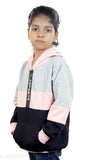 Multicolor wool girls' sweatshirts & hoodie pack, self-designed net pattern in long sleeves (4-11 years)