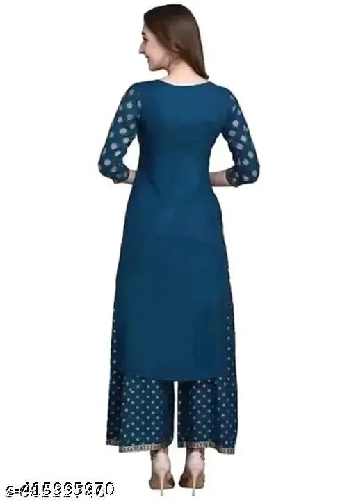 Rayon three-quarter sleeve HEENA BULE 22 printed blouse, Indian ethnic fashion for women M-XXXL