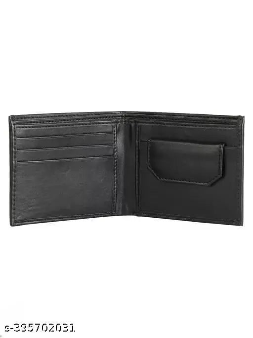 Genuine leather bi-fold wallet for men, Solid brown faux leather design with two compartments, Perfect accessory for everyday use and special occasions