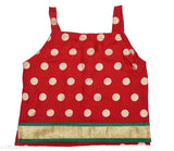 Rayon polka dot Lehenga Choli, sleeveless traditional Indian outfit with zari woven pattern for toddlers and kids, 1 piece available in various sizes from 3-6 months to 5-6 years
