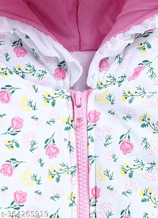 Pink cotton sweatshirt & pant sets for baby girls - Adorable printed MIMINO ensemble for 0-6 months