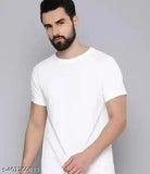 Casual men's polyester t-shirts, solid color, short sleeves - ideal for daily wear, gym, gatherings, and select party outfits. Made in India