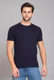 Mens round neck cotton t-shirt, short sleeves solid color, M, L, XL, XXL from India