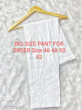 Chikankari big cotton trousers for women, self-design net, stretchable lycra, available in S, M, L, XL, XXL (46-52 waist, 38 length), Made in India