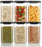 Black unbreakable airtight plastic square container set for kitchen storage, holds 1100ml each (pack of 12)