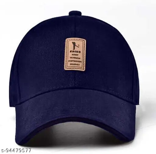navy blue & maroon cotton self-design baseball caps, ediko combo set for men and boys, pack of 2 on display