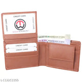 Brown faux leather men's wallet, high-quality artifical leather accessory. Solid pattern, 2 compartments, suitable for formal and semi-formal wear