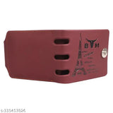 Stylish brown faux leather two-fold wallet for men, printed net pattern with card slots