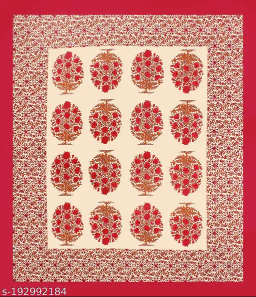 Vibrant multi-colored 100% cotton double bed sheets, soft and skin-friendly for adults in mild winter. Rajasthani Jaipuri design with border