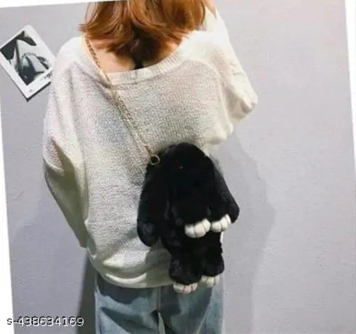 Faux leather sling bag for women and girls, solid net pattern, free size (L5in x W3in x H8in), made in India