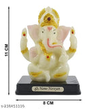Gold-leafed poly resin Ganesh Idol, 11x8x6 cm, ideal for home decor or gifting