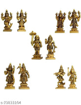 Brass Vishnu Dasavatar Set 850gm, intricate brass statue of Vishnu's ten avatars for home decor
