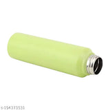 Green stainless steel sports bottles set of 4 (KARFE) with chrome finish, leak-proof and food-grade material