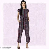 Pearl N Vera printed net poly crepe women's jumpsuit with short sleeves, available in sizes S-Free Size, made in India