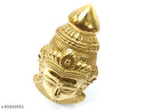 Brass Lakshmi Mukhota idol, intricately handcrafted Indian god statue, 3.5"L x 6.5"H x 1.5"B, premium brass quality