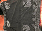 Georgette Silk, diamond-work trendy saree with chiffon blouse, embroidered pattern, free size, Indian origin