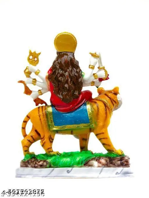 Marble Durga Mata idol, Navratri temple decor, 9x5x14 cm, Indian God statuette for home or office