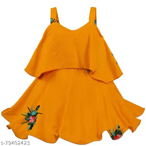 Silver Georgette Embroidered Net Dress, sleeveless baby girls' frock by Silver Kraft (csl244y), 9-12M to 5-6Y sizes available