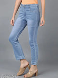 High stretch denim women's jeans, straight-fit style, made in India - size 28, 30, 32, or 34