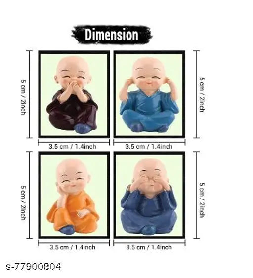 Handicrafted marble baby laughing Buddha statues, set of 4 for home decor