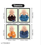 Handicrafted marble baby laughing Buddha statues, set of 4 for home decor
