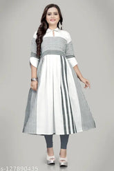 Pure cotton Anarkali Kurta, three-quarter sleeves, printed combo, women's fashion, new, XXL (bust size 44in, size length 44in), Indian-made