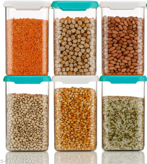 BlueWHITE airtight plastic dry fruit containers (12 pack, 1100ml), BPA-free, stackable and clear for easy organization in the kitchen