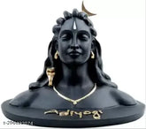 Black resin Adiyogi Shiva idol (5" x 1.5" x 1.5"), perfect for home decor or car dashboard, made in India