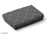 Grey DWORTH Premium Checkered Pattern King Size Bedsheet, 300 TC, 2 Pillow Covers Included