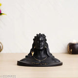 Goldiluxe Adiyogi Shiva statue, 12cm black marble idol for home decor, pooja, or car dashboard