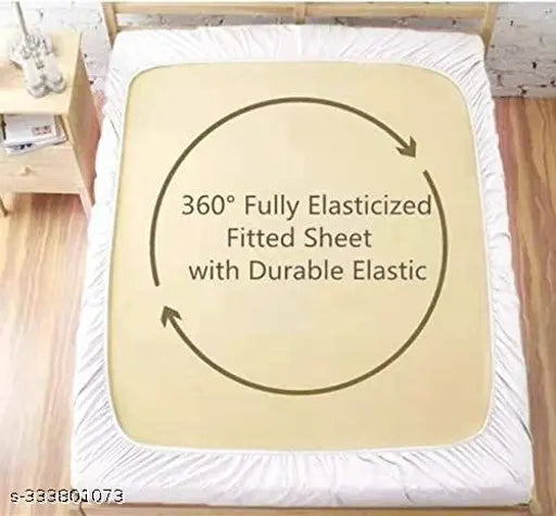 Multi-colored, elastic fitted double bedsheet (90x90 inches) with 2 pillow covers by Soniasaa. High-quality cotton, ideal for summer. Machine washable