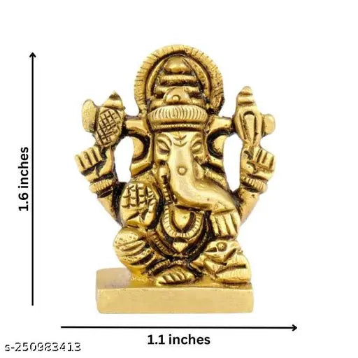 Brass Lord Ganesha SSF idol (55gm), ideal for home, car dashboard, or office decor