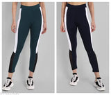 Green Lycra jeggings for women, stylish and fully stretchable for gym wear, best fit size 28, waist 28in, length 35in, hip 30in