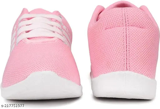 Pink canvas & PVC lace-up shoes for girls aged 8-12, vibrant kids sports footwear in India