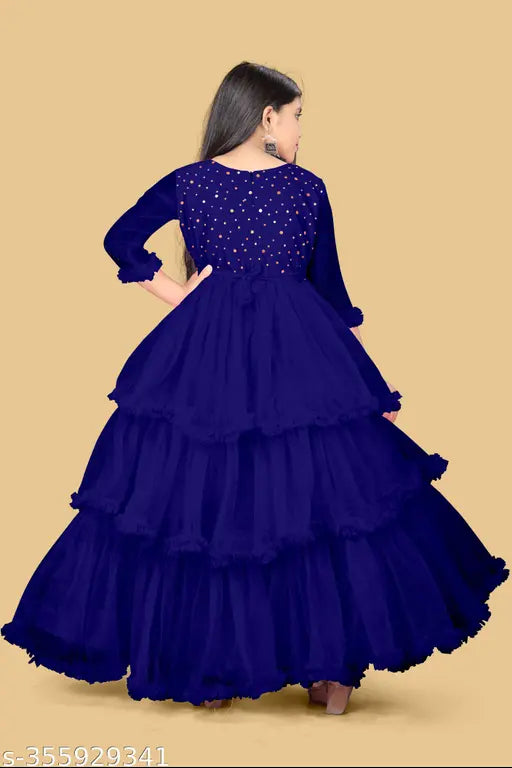 Gorgeous cotton frocks combo for kids, solid pattern, three-quarter sleeves. Indian-made children's dresses for parties, sizes 9-16 years and 0-2 months