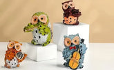 Resin musical owl set of 4 playing instruments, versatile home decor showpiece for gifts and indoor/outdoor use