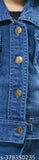 blue denim jacket for girls, washable stretchable winter design, ideal for casual or classy occasions, 2-8 years size range, India origin
