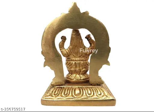 Brass Laxmi Idol, antique-polished Hindu Lakshmi Goddess statue for home decor, 6CM height & 3.5CM breadth
