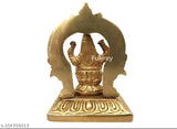 Brass Laxmi Idol, antique-polished Hindu Lakshmi Goddess statue for home decor, 6CM height & 3.5CM breadth
