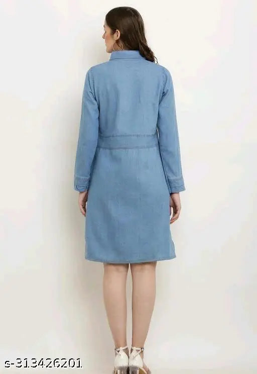 Denim party clothes for girls, solid net, long sleeves, S-L sizes from India