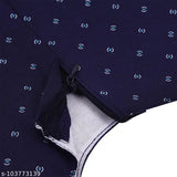 Silver Kraft Girls navy blue cotton sleeveless dress, printed net pattern on a young model