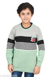 Multicolor wool pullover sweater for kids, colorblocked design, top-selling BLUSHH COLLECTION on Gillkart