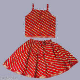 Rayon Leheriya Print Lehenga-Choli for Baby Girls, vibrant Rajasthani ethnic traditional style