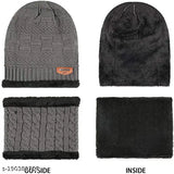 Winter wear set: Men's woolen beanie caps with neck mufflers, acrylic and fur, ideal for casual outdoor use, free size