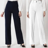 Solid crepe trousers for women, trendy and glamorous, available in XS to XXL sizes. Made in India