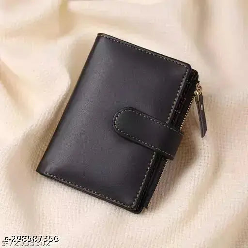 Faux leather/leatherette women's small clutch wallet, elegant design, free size (11cm x 9cm), premium looking with a lasting twist lock