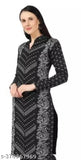 Trendy woolen kurti for women/girls, three-quarter sleeves, printed floral jaal pattern, winter season essential