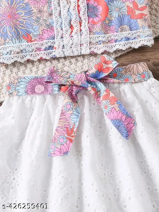 Cute cotton funky kids girls dungarees & jumpsuits with short sleeves, printed net pattern in various sizes from 0-3 months to 6-7 years, made in India