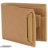 Beige genuine leather RFID protected men's wallet with 5 card slots, coin pocket, hidden pockets - compact and functional design from Craft Line, India