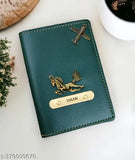 Green PU Customised Passport Cover for Men & Women - Charming and Practical Travel Essential
